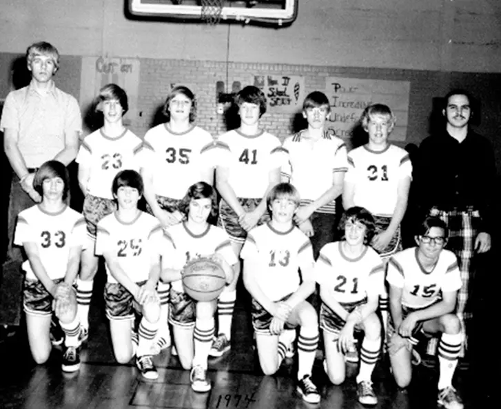 Historical photo of a basketball team