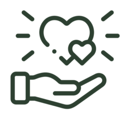 Icon - hand holding hearts